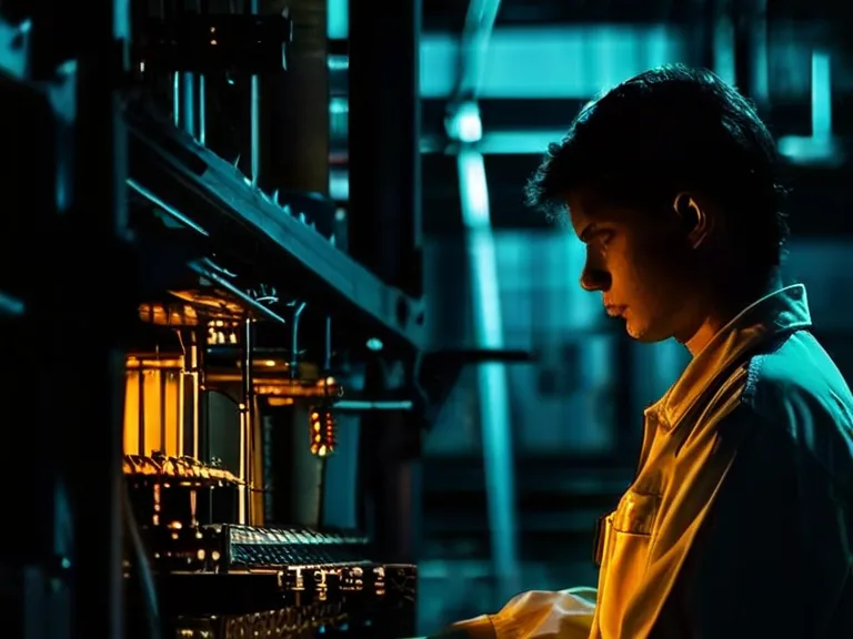 Apprentice technician working on a control panel